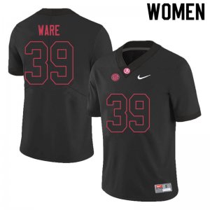 NCAA Women's Alabama Crimson Tide #39 Carson Ware Stitched College 2020 Nike Authentic Black Football Jersey IW17D08HC